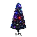 vidaXL Osvetlený vianočný stromček so stojanom a LED 150 cm, optické vlákno