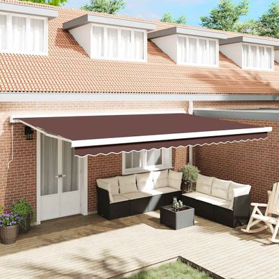 vidaXL Automaticky zaťahovacia markíza hnedá 500x300 cm