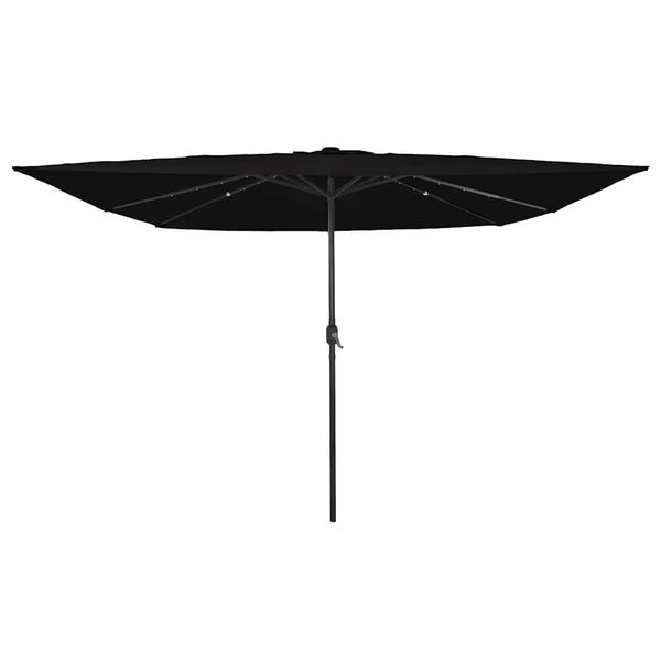 vidaXL Záhradný slnečník Čierna 295 x 295 x 245 cm Polyester a oceľ