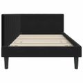 vidaXL Rohový rám postele s čelnou doskou Čierna 100 cm x 200 cm Zamat
