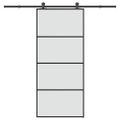 vidaXL Posuvné dvere s kovaním ESG sklo a hliník 90x205 cm