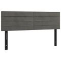 vidaXL Čelá postele 2 ks tmavosivé 72x5x78/88 cm zamat