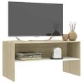 vidaXL TV skrinka, biela a dub sonoma 80x40x40 cm, drevotrieska