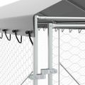 vidaXL Vonkajší koterec pre psov so strechou strieborný 2x6x2,5 m oceľ
