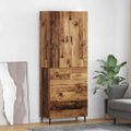 vidaXL Highboard 2 ks Staré drevo 69,5 x 34 x 180 cm Kompozitné drevo