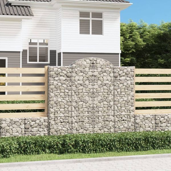 vidaXL Oblúkové gabiónové koše 3ks 200x50x180/200cm pozinkované železo