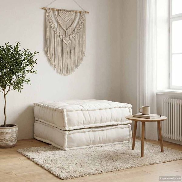 vidaXL Modulárna pohovka krémová 70x70x36, látka