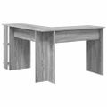 vidaXL Rohový stôl Sivý Sonoma Kompozitné drevo 140 x 113,5 x 75 cm