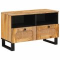 vidaXL TV skrinka s poličkou Hnedá 70 x 33 x 46 cm Masívne mango drevo