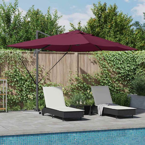 vidaXL Slnečník Bordeaux červená 352 x 251 x 265 cm Polyester a hliník