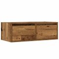 vidaXL TV skrinka s LED svetlami staré drevo 75x35,5x25 cm