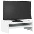 vidaXL Stojan na monitor biely 42x24x16 cm kompozitné drevo
