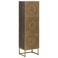 vidaXL Highboard Mosadzná 35 x 30 x 120 cm