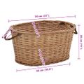 vidaXL Košík na palivové drevo s rúčkami 56x40x28 cm, prírodná vŕba