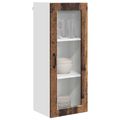 vidaXL Nástenný sklenený kabinet PORTO Staré drevo 40 x 31 x 100 cm