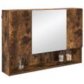 vidaXL Zrkadlová skrinka Dymová dub 80 x 17 x 55 cm Kompozitné drevo