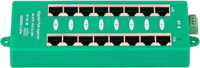 MaxLink Gigabitový 8-portový PoE panel, 802.3af/at