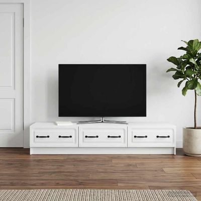 vidaXL TV skrinka Biela 147 x 34,5 x 27 cm Kompozitné drevo