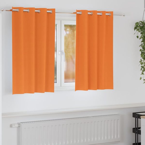 vidaXL Záclony na zatemnenie s krúžkami 2 ks Jasná oranžová Polyester
