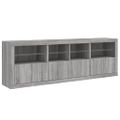 vidaXL Komoda s LED svetlami sivá sonoma 202x37x67 cm
