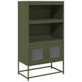 vidaXL Highboard Olive Green 68x39x123 cm Oceľ