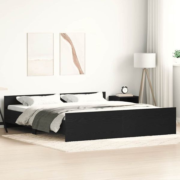vidaXL Rám postele bez matraca, čierny dub 180x200 cm, imitácia dreva