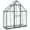 vidaXL Skleník so základovým rámom zelený 169x58x195 cm hliník