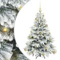vidaXL Umelý vianočný stromček s 150 LED-i Biela 120 cm PE a PVC