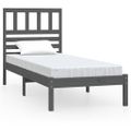 vidaXL Posteľný rám sivý 75x190 cm borovicový masív malé jednolôžko
