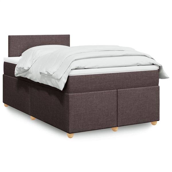 vidaXL Boxspring posteľ s matracom tmavohnedá 120x200 cm látka