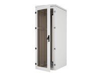 RIE-27-A88-CCX-A1 - 19" stojanový rozvaděč 27U/800x800mm prosklené dveře, pro klima jed. IP54 nosnost 800kg světle šedý RAL7035