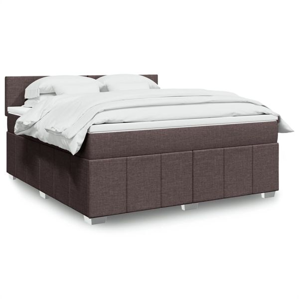 vidaXL Boxspring posteľ s matracom tmavohnedá 180x200 cm látka