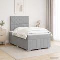vidaXL LED boxspring posteľ s matracom Svetlosivá 120 x 190 cm Látka