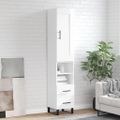 vidaXL Vysoká skrinka biela 34,5x34x180 cm spracované drevo