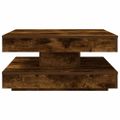 VidaXL Konferenčný stolík otočný o 360 stupňov tmavý dub 70x70x34,5 cm