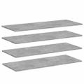 vidaXL Prídavné police 4ks betónovo sivé 100x40x1,5cm kompozitné drevo