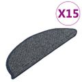 vidaXL Kobercové nášľapy na schody 15 ks tmavomodré 56x17x3 cm