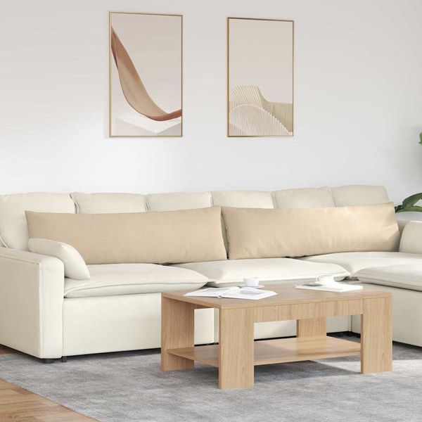 vidaXL Vankúše na pohovku 2 pcs Krémová 145 x 40 cm látka