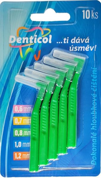 Denticol Z01 veľ. 0,8mm, medzizubná kefka zahnutá, 10 +10ks