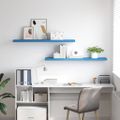 vidaXL Plávajúce nástenné police 2 ks modré 120x23,5x3,8 cm MDF