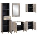 vidaXL Set kabinetov do kúpeľne 5 ks Sivá 62 x 33 x 58 cm