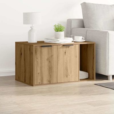 vidaXL Uzavretý box na stelivo dub artisan 80x50x45cm kompozitné drevo