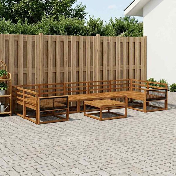vidaXL Záhradná súprava gaučov 8 pcs Prírodná Pevné akáciové drevo