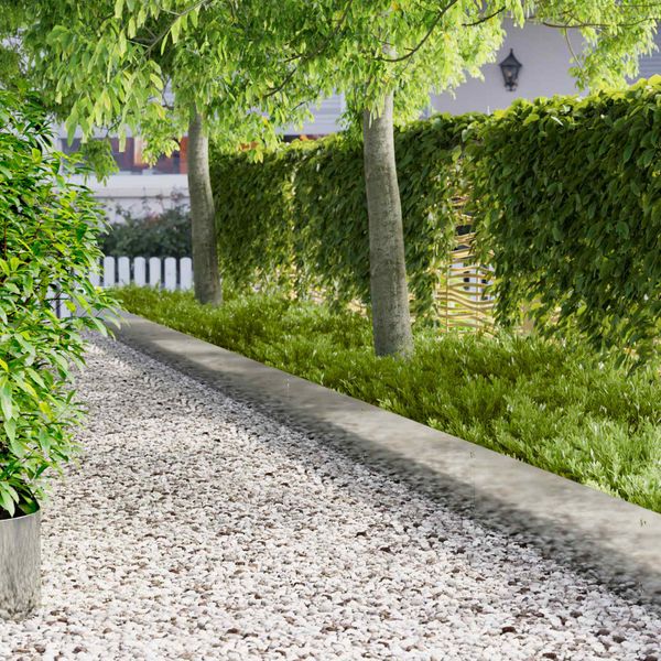 vidaXL Obrubník trávnika 20 pcs 103 x 30 cm Oceľ Strieborná