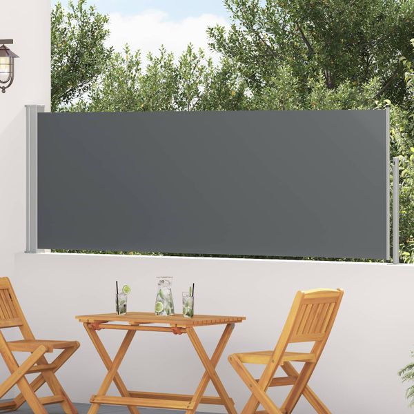vidaXL Retračná bočná markíza Antracitová 300 x 100 cm Polyester