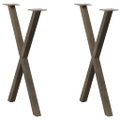 vidaXL Nohy k jedálenskému stolu v tvare X, 2 ks, prírodná oceľ, 50 x (72-73) cm, oceľ