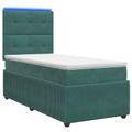 vidaXL LED boxspring posteľ s matracom Tmavozelená 100 x 200 cm Zamat