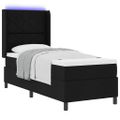 vidaXL LED box s pružinami s čelnou doskou Čierna 80 x 200 cm látka
