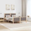 vidaXL Rám postele Sivohnedá 150 x 200 cm Masívne borovicové drevo