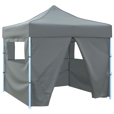 vidaXL Skladací párty stan so 4 bočnými stenami antracitový 3x3 m